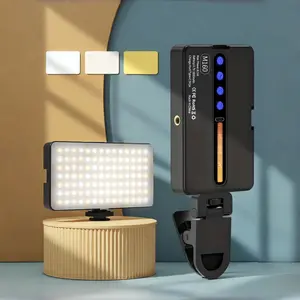 Portable USB/battery Powered LED Clip-On Light, over 16 Colors, 1800mah Battery, Compact Square Design, Ideal for Photography, Live Streaming, Indoor Decor