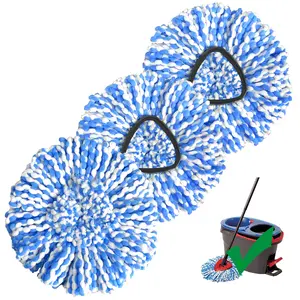 3-Pack Microfiber Replacement Mop Heads for O-Cedar RinseClean 2-Tank Spin Mop |  Pads for Wood, Laminate, Tile & Marble Floors Cleaning Wooden