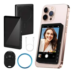 Yatao Selfie Monitor for iPhone, Convert Rear Camera to Selfie Screen, 1500mah Battery, Bluetooth-compatible Remote Control, Ideal for Tiktok Youtube Live, Smartphone Camera Accessories