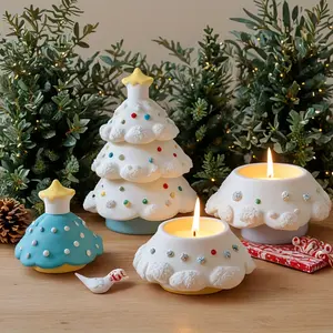 Christmas Tree Jar Silicone Mold, Christmas Tree Shape Storage Box Mold with Star Lid, DIY Handmade Tool, Christmas Decoration Making Mold