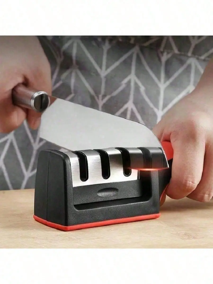 Tungsten Steel 3-in-1 Knife Sharpener, Unisex Kitchenware, Heat-Resistant Durable Tools and Gadgets for Home Blunt Knife Sharpening
