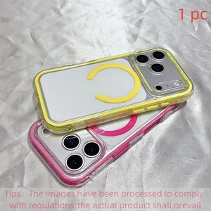 High-Quality Transparent Magnetic Protective Phone Case for iPhone 17 16 15 14 Pro Max Air Plus, Wireless Charging Compatible, Shockproof Bubble Design