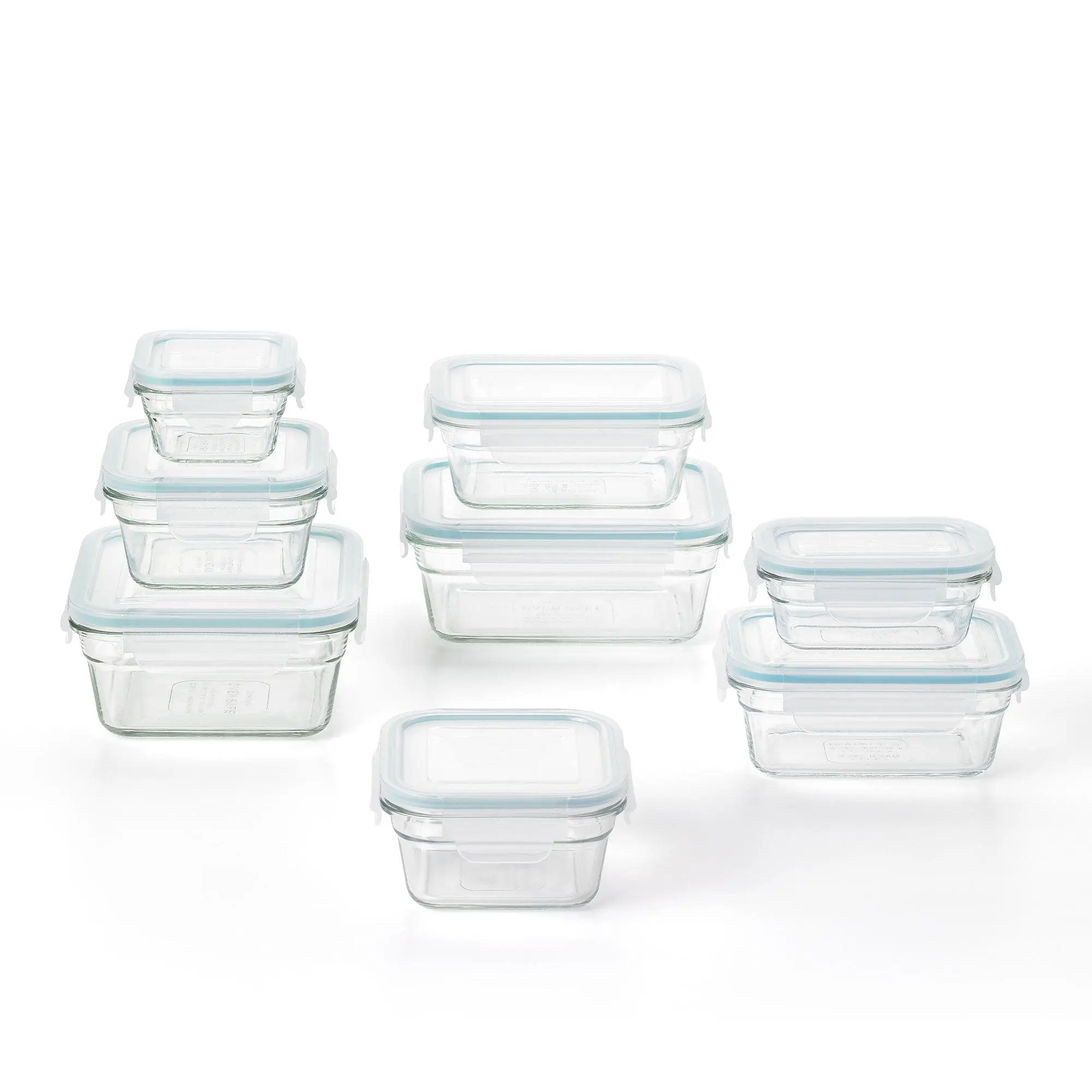 Glasslock Tempered Glass Food Storage Containers with Locking Lids, 16 Piece Set Glasslock Tempered Glass Food Storage Containers with Locking Lids, 16 Piece Set