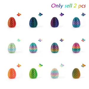 2pcs 3D Printed Dragon Egg Model, Free Rotation, Stress Relief, Articulating Figurines, Home Office Desk Decor, Car Ornament, Ideal Gift for Friends and Family
