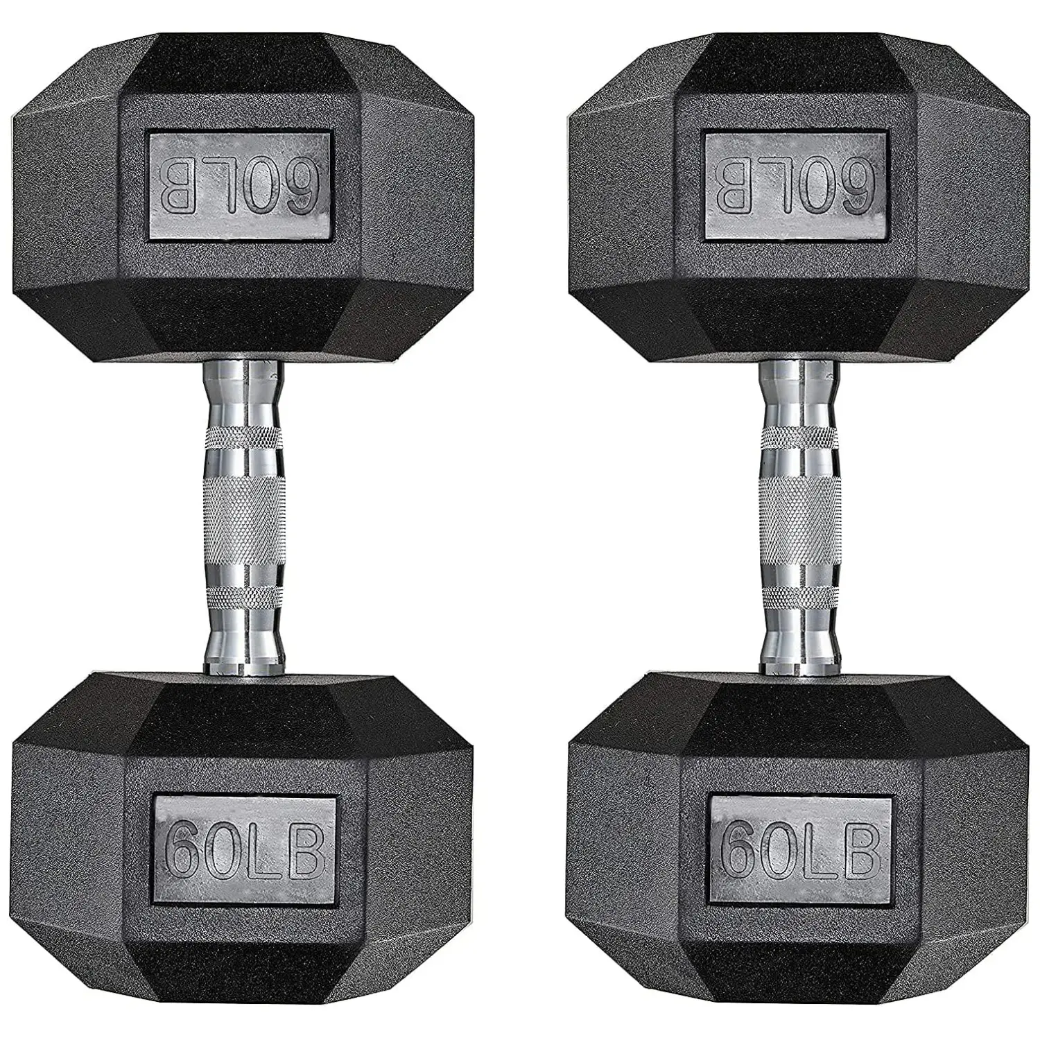 TLGREEN Dumbbells Rubber Coated Cast Iron Hex Black Dumbbell 30-85lb Free Weights Dumbbell Set of 2 Working Out Equipment Strength Workout Equipment Home Gym Equipment