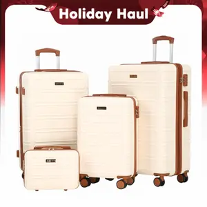 4PCS Luggage Sets, Expandable ABS Hardshell Suitcase with TSA Lock & Spinner Wheels, Lightweight Durable Travel Set for Family Trips & Back to School