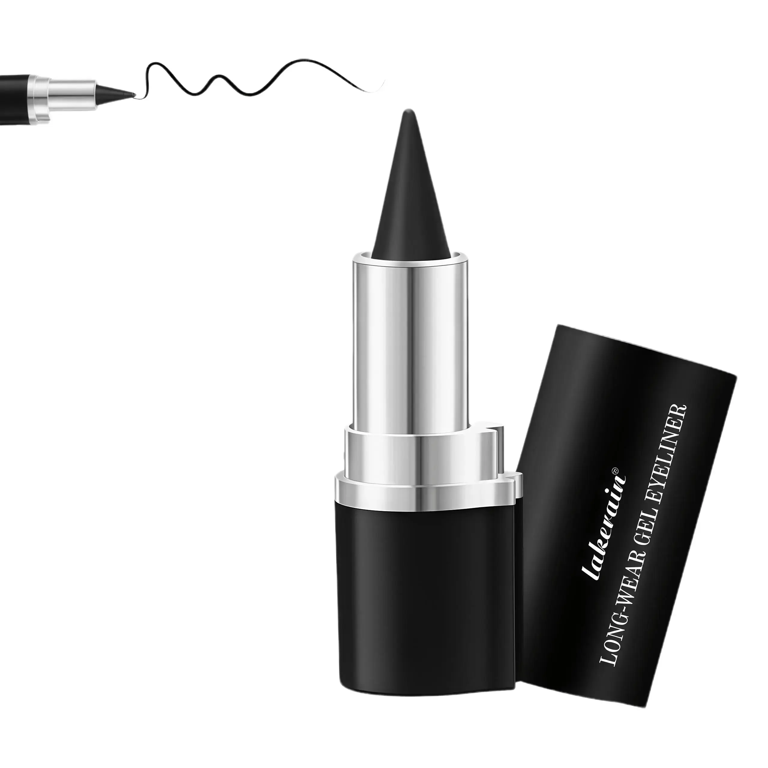 Natural Black Gel Eyeliner Stick - Flawless, Long-Lasting, Waterproof, Sweatproof, Smooth, Smudge-Proof Eye Makeup Pencil for Halloween Smoky Eyes, Festive Party Gift Cosmetic