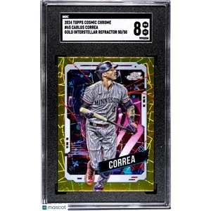 2024 Topps Cosmic Chrome Carlos Correa #65 Gold Interstellar Refractor SGC 8