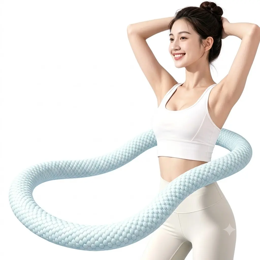 Soft Padded Hula Hoop for Adults, Pink Foam Massage Exercise Hoop for Women, Waist Workout Fitness Hoop for Home Gym
