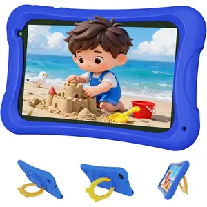 7-inch Android Kids Tablet with Case, 4+32GB, Parental Control, 3000mAh Battery, Dual Camera (Front & Rear), GMS, Bluetooth 5.0, WiFi, Screen, Pink for Toddlers