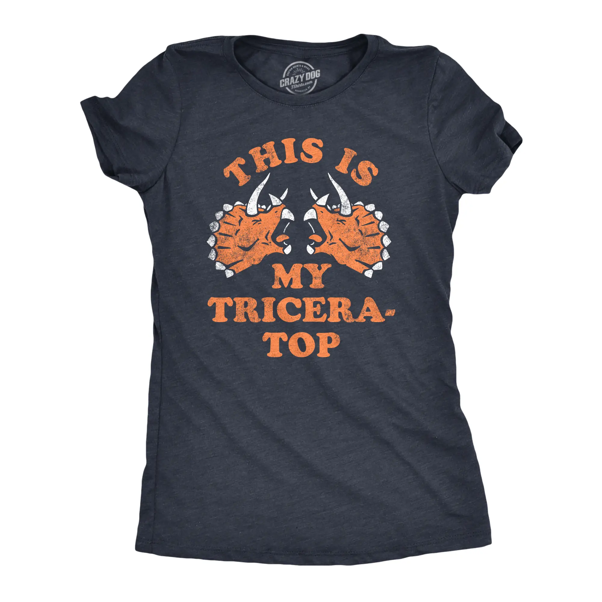 Womens This Is My Tricera Top T Shirt Funny Dinosaur Triceratops Joke Tee for Ladies Funny Womens T Shirts Cute Vintage Fashion Casual Ladies T-Shirt Gift Animal Tops for Women Funny Science Top Women's Novelty Navy -
