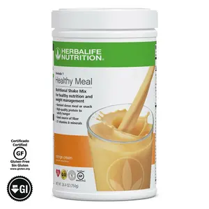 Herbalife Formula 1 Healthy Meal Nutritional Shake Mix Orange Cream 750g Gluten Free Daily Nutrition Wellness Routine with Essential Vitamins & Minerals Protein Blend from Soy and Dairy Sources - Flavor - Taffy, Beverage