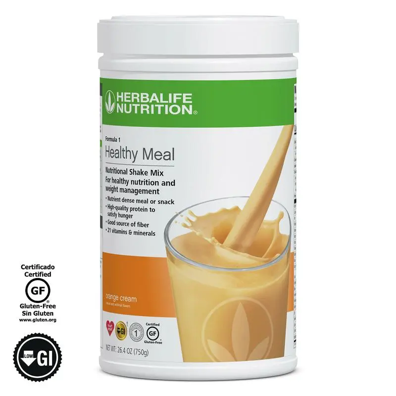 Herbalife Formula 1 Healthy Meal Nutritional Shake Mix, Orange Cream Taffy Flavor, 750g Gluten-Free Beverage with Essential Vitamins, Minerals, Soy & Dairy Protein Blend for Daily Wellness Routine