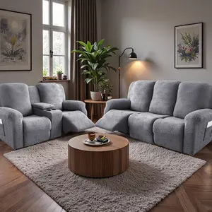 Recliner Sofa Cover, Soft Elastic Jacquard Fabric, Fits Most Reclining Couches, Machine Washable & Non-Slip Furniture Protector