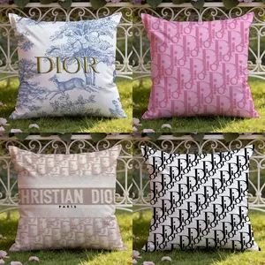 FASHION Dior Cushion Cover Ultra-Soft Reversible Plush Pillow Cover Perfect for Car Rides Sofa Lounging Bedroom Relaxation Heartfelt Gift for Family & Friends