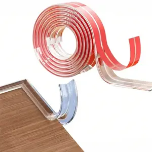 Transparent PVC Impact Guard Bumper Strip, Dual-Sided Anti-Collision Tape for Baby Safety, Corner Protector for Furniture & Tables