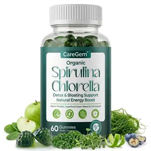 CareGem 38-in-1 Super Greens Gummies with Sea Moss, Spirulina, Chlorella & Chlorophyll - 100% DV Vitamin A, B12, Iron & Magnesium - Energy & Immunity, Vegan, Green Apple Flavor, 60 Cts