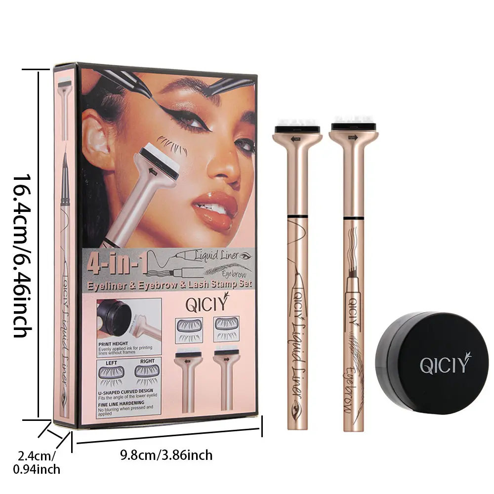 Amo Waterproof & Sweat-Resistant 3-in-1 Beauty Tool: All-in-one eyeliner pen + lash stamp + eyebrow pencil for all-day wear without smudging. Makeup Products Lipliner