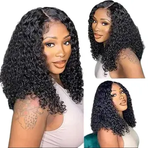 TIKUhair 13×4 Lace Front Human Hair Wig, 100% Human Hair, Natural Color Water Wave, 150% Density Full Volume, 8in 145g, Heat Resistant for Versatile Styling, Natural Look