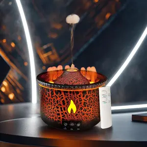 Portable Aroma Diffuser, Colorful Flame Fireplace Aroma Diffuser,Simulated Volcano Design Essential Oil Humidifier Table Lamp, Decorative Air Humidifier with Night Light, Mist Maker for Home Bedroom Gift home fragrance