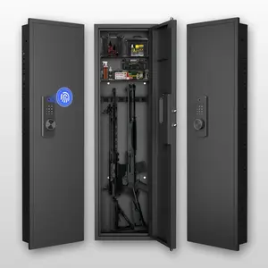 SLATE Biometric Wall-Mounted Safe – Fingerprint, Passcode, Key – Secure Storage for Gear & Valuables – Sleek Hidden Design for Home, Office, Closet