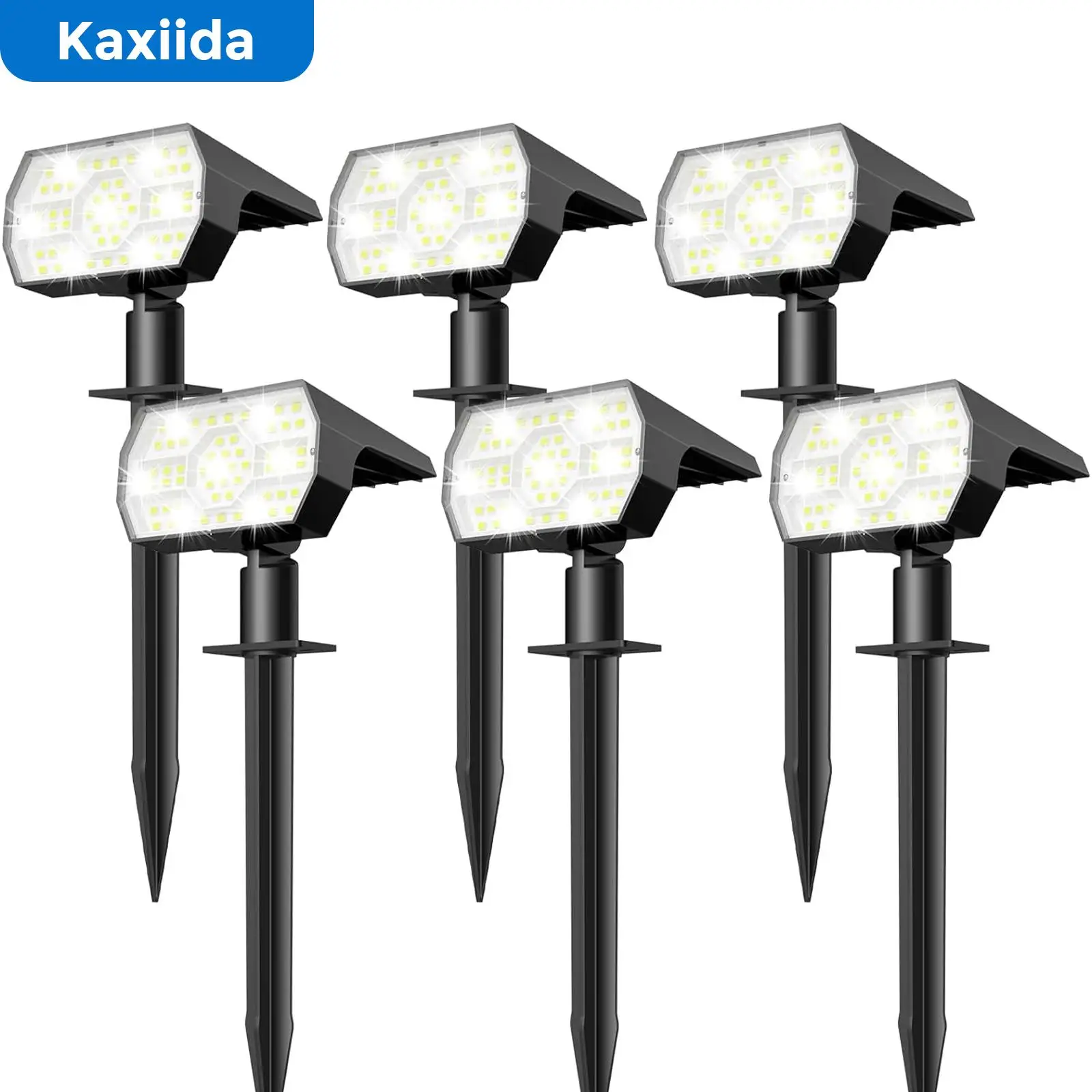 Kaxiida Solar Spot Lights Outdoor, IP68 Waterproof 3 Lighting Modes Solar Landscape Light, 56LED Solar Powered Light for Garden Pool Courtyard Decor P