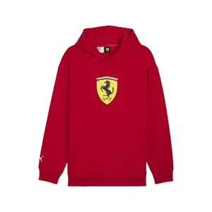 PUMA Mens Scuderia Ferrari Sportswear Shield Hoodie Casual Outerwear Casual - Red