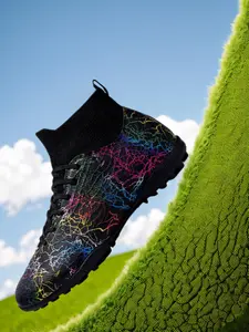 Men's Lace Up Football Boots, Comfortable Breathable Non-slip Football Shoes, Professional Football Cleats for Outdoor Training & Competition