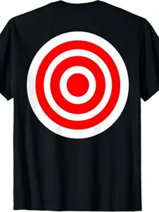 Target T-Shirt with Bullseye Back Print - Unisex Retro Tee for Men & Women Short-Sleeve Round Neck Shirt with Bullseye Logo Design 220G Year-Round Casual Wear & Gift Apparel
