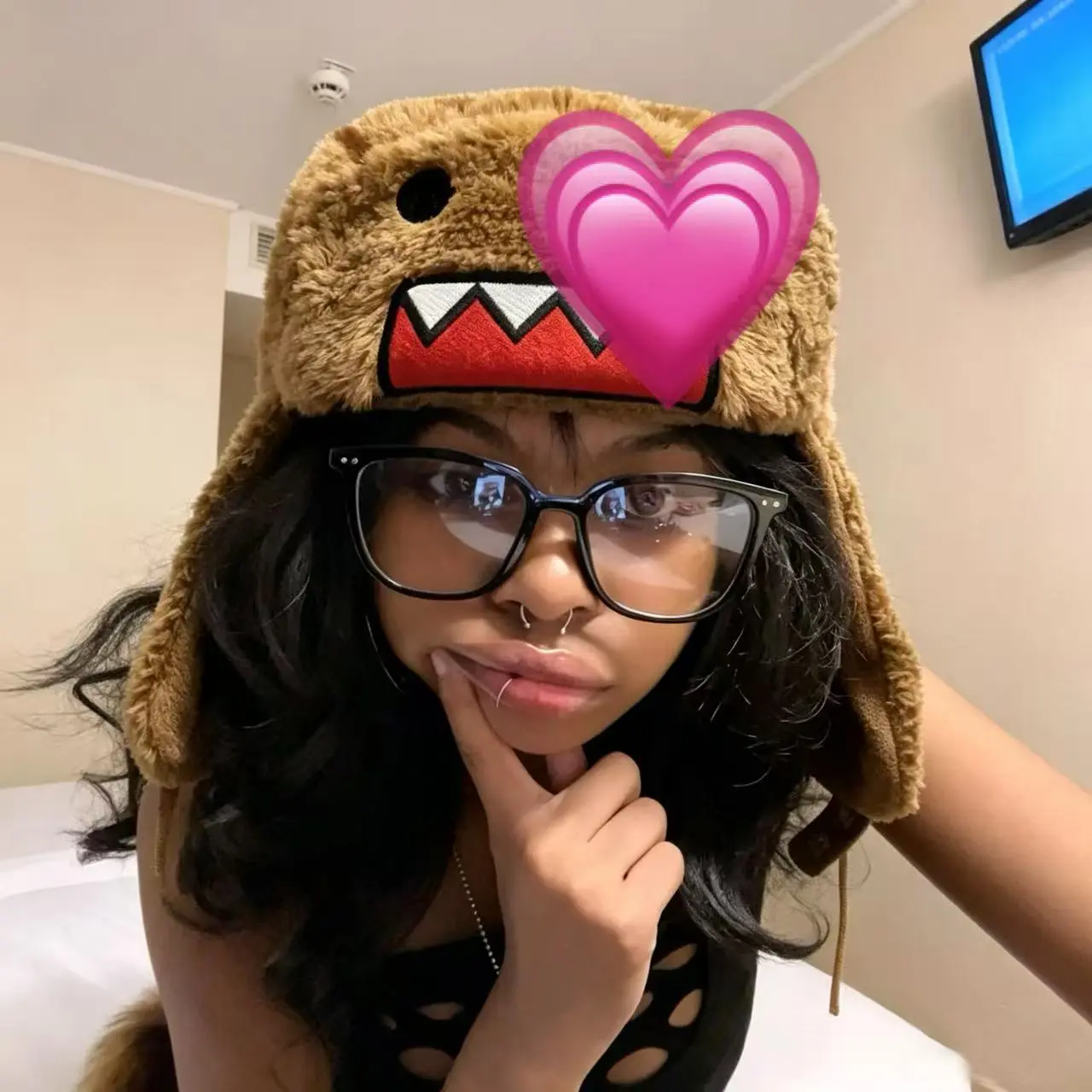 Inkhausstore-Inkvaultarchive Cute Fuzzy Plush Trapper Hat Winter Warm Ear Flap Hat Y2K Style