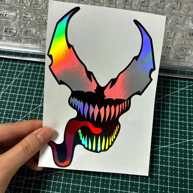 Creative Reflective Laser Car Sticker, Car Decorative Sticker, Waterproof & Sunproof Car Decal, Car Vehicle Decoration, Universal Car Exterior Decoration Accessories for Car Window, Motorcycle Tank, Electric Scooter, Windshield Sticker, Car Window Decals