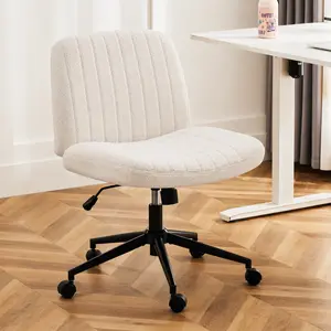 【Deals for you】Height Adjustable Criss Cross Chair with U-Shaped Cushion and Dual-Purpose Base, Wide Swivel Desk Chair for Home Office