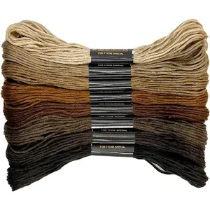 1 Pieces Cross Stitch Embroidery Floss 100% Eco-Cotton Premium Skeins Ideal for Arts & Crafts (Brown Series 67980)