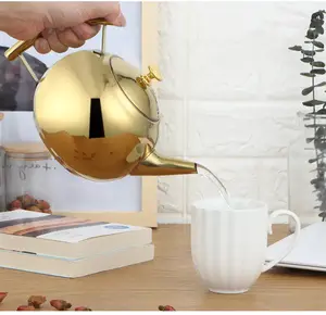 Gold Stainless Steel Side Teapot