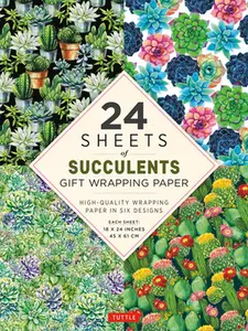 USED-Succulents Gift Wrapping Paper - 24 Sheets: 18 X 24 (45 X 61 CM) Wrapping Paper (Paperback)