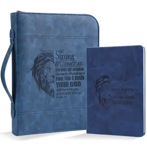 Bible Covers for Men 2pcs Bible Case Set with Notebook Church Bag Bible Study Book Case with Handle Lightweight Zipper Tote Carrying Bags Christmas Gift