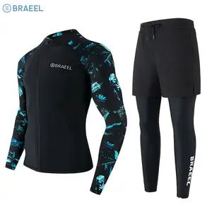 Sunscreen quick-drying wetsuit men's split long-sleeved trousers snorkeling jellyfish suit couple warm swimsuit women's surf suit