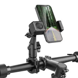 Metal Motorcycle Phone Holder Stand with LED Light, 17-42mm Handlebar Mount Clip, Secure Hold for Motorbike Riders, Motorcycle Accessories