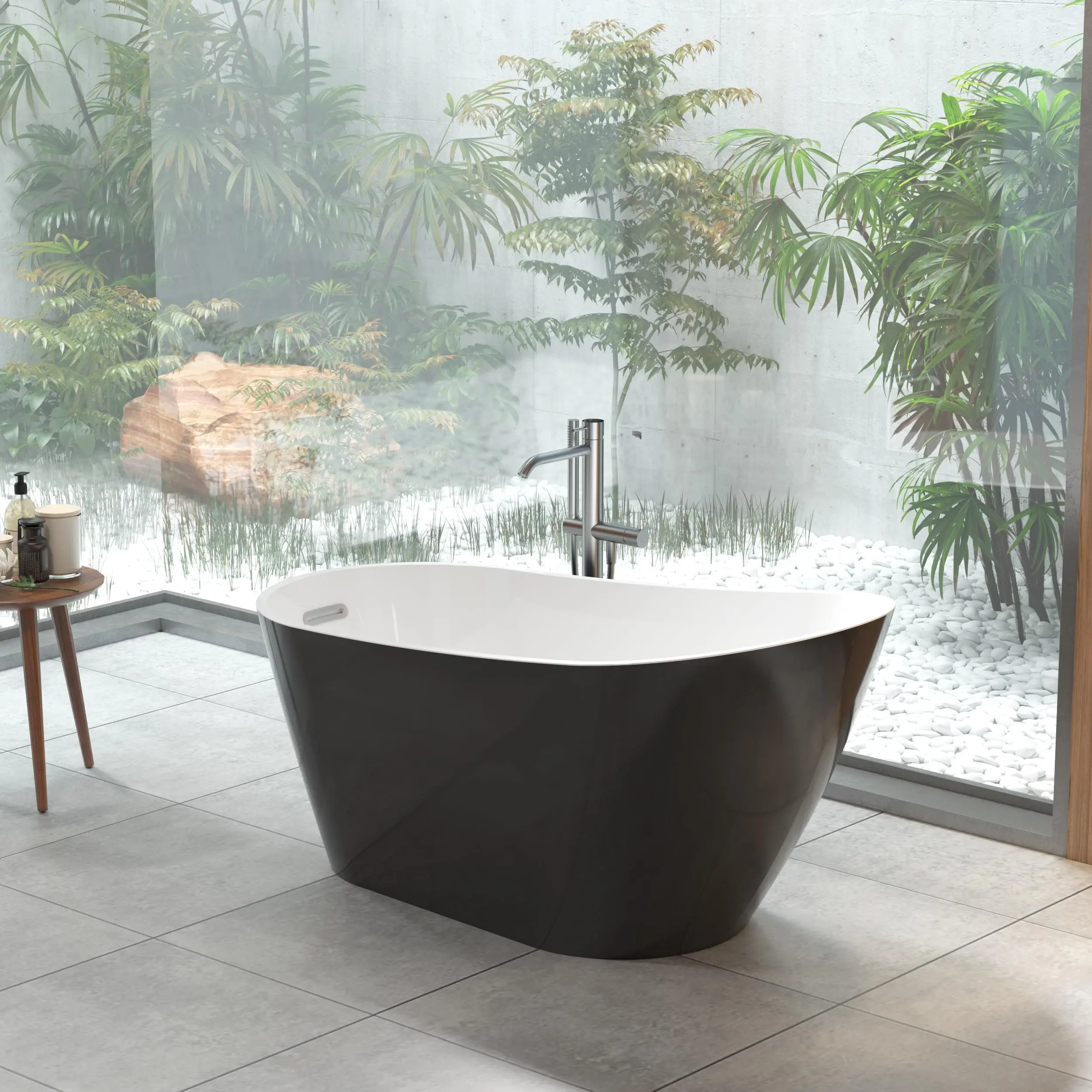 Garvee 67 Inch Freestanding Acrylic Bathtub, Modern Soaking Tub with Chrome Overflow & Drain, CUPC Certified, Deep Soaking Design for Luxurious Spa Experience, Contemporary Bathroom Centerpiece