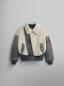 WOMEN'S B-15 SHERPA HYBRID BOMBER JACKET (FIELD GRAY)