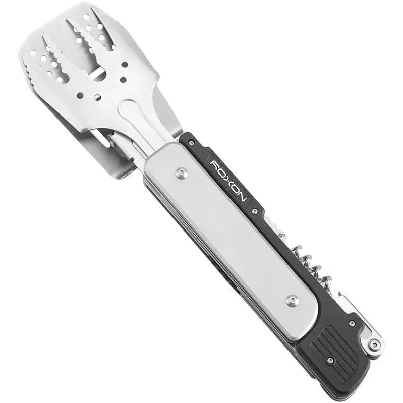 S601 14" 6 in 1 MBT3 Folding Grill Utensils Set Fork Spatula Grilling  Tongs Opener for Backyard Barbecue and Camping