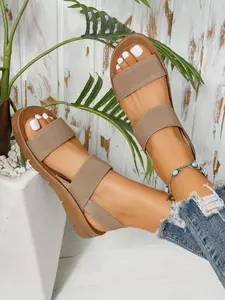Women's Summer 2024 Fashionable Slip on Flat Sandals, Bohemian Trending Sandals, Boho Sandals, Casual Comfortable Sandals for Beach Party, Simple Comfortable Shoes for Indoor and Outdoor