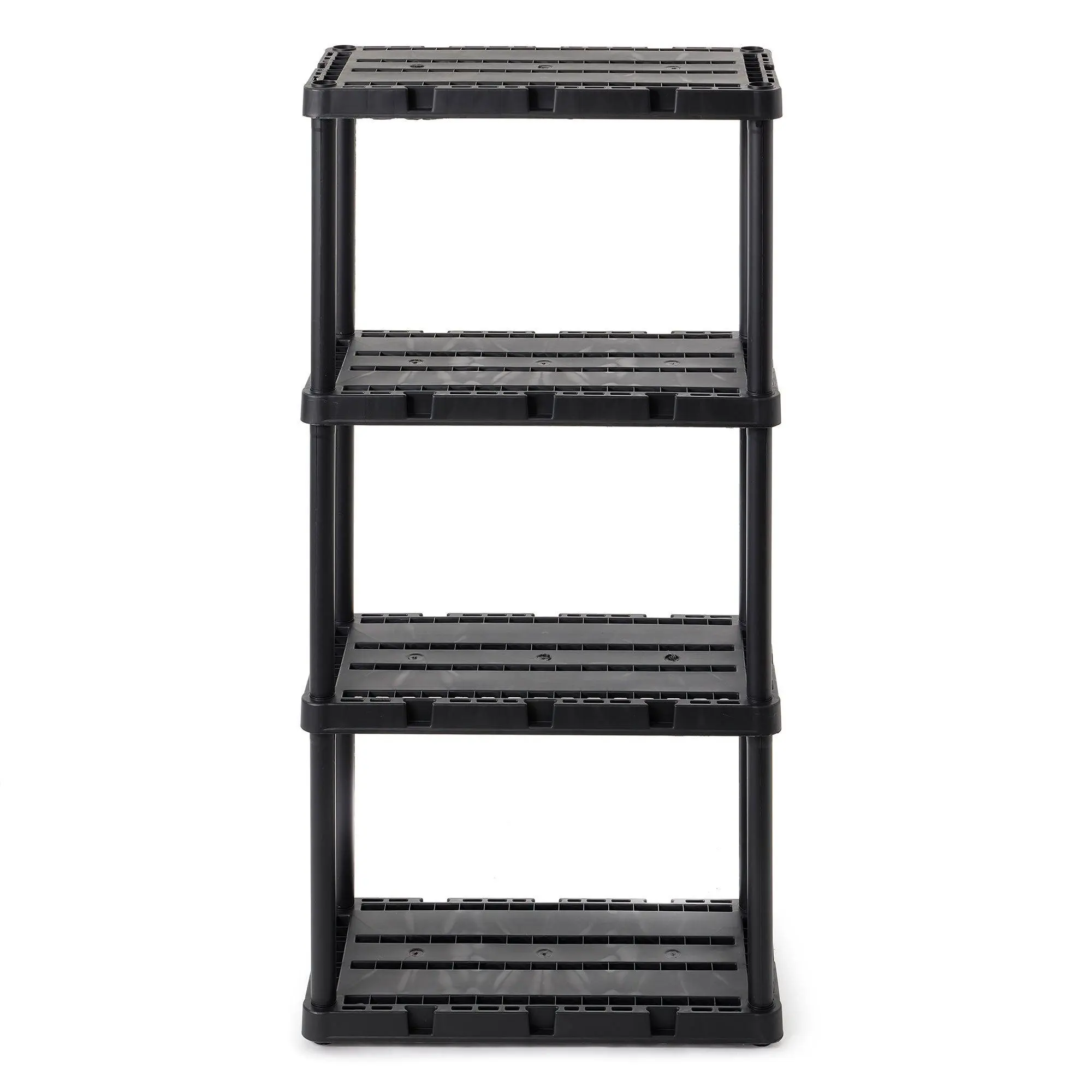 Gracious Living 4 Shelf Knect-A-Shelf Solid Light Duty Storage Unit, Black