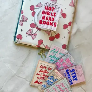 Magnetic Kindle Grip with Adhesive Ring  Library Card Quote Holder for Kindle E-Reader  Not Popsocket  Book Lover Reading Accessory