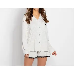 Women's Momenti Beige Pajama Set