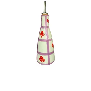 Vaisselle Oily Cheri Oil Dispenser in Lilac, White Gingham, & Red Designs