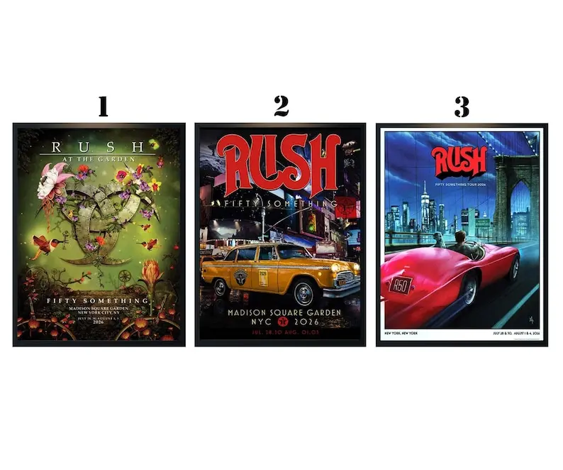 Rush Live at Madison Square Garden New York 2026 Poster July 28 30 August 1 4 Concert Wall Art Print Unframed