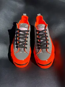 Men's Spring Thick Sole Canvas Shoes, Trendy Casual Patchwork Design, Anti-Slip Wear-Resistant, Low Top Above Ankle, All Seasons, Sneaker