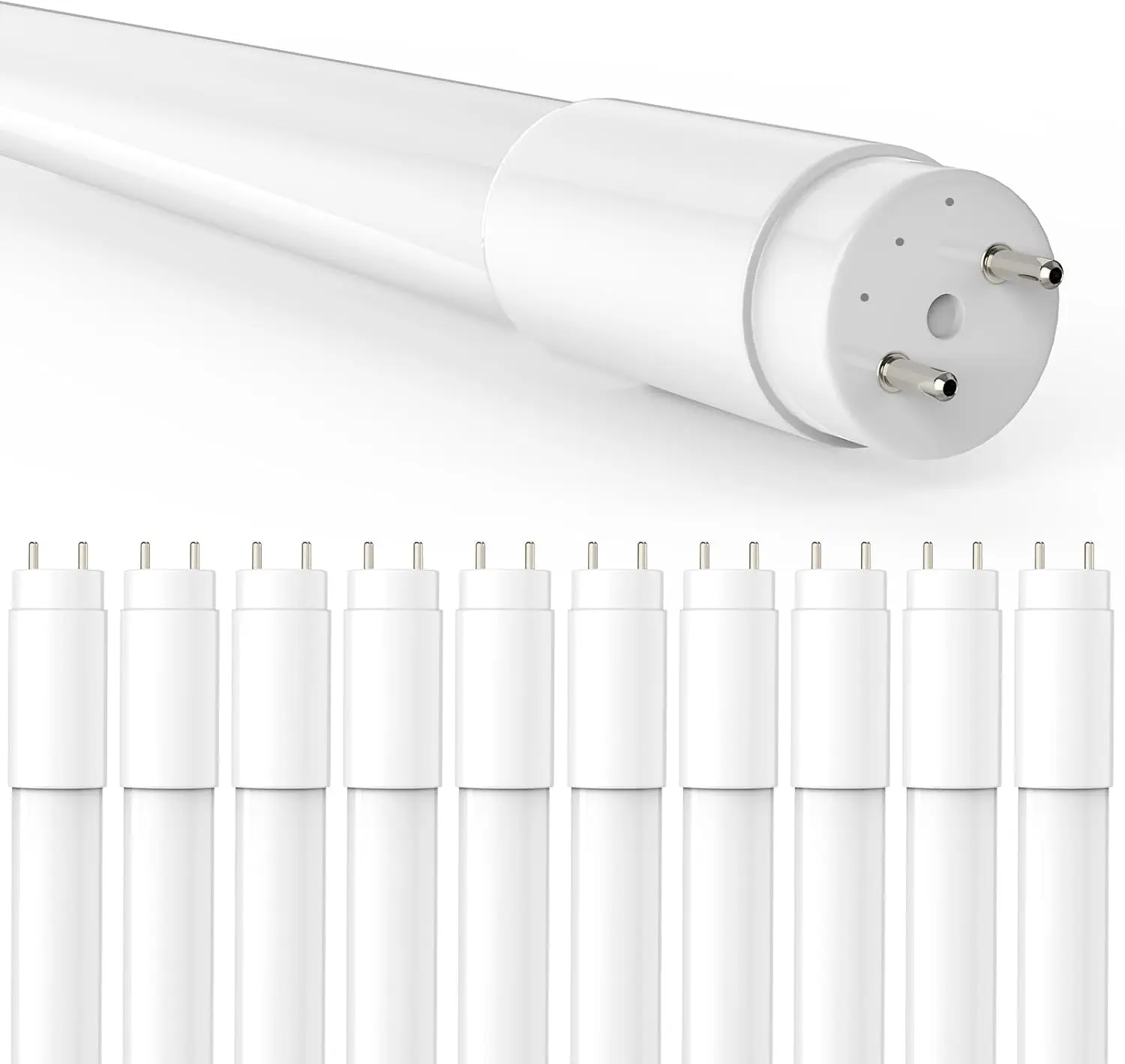 JESLED 10Pack T8 LED Shop Light Bulbs 4 Foot 4FT LED Tube Lights G13 bi-pin Fluorescent Replacement Type A+B 14W 5000K Daylight White Plug and Play or Ballast Bypass T10 T12 Hybrid Single Eended Double End Office Garage Warehouse Lighting