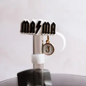 Mom straw topper, 80’s mom gift, rock lover